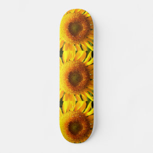 Elegante zonnebloem foto skateboard