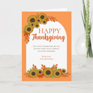 Elegante Zonnebloem Herfst Kleuren Thanksgiving Kaart