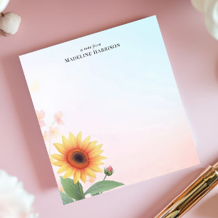 Elegante Zonnebloem Persoonlijk Notitieblok