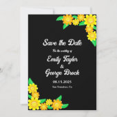 Elegante Zonnebloem Rustieke Boho Zwart Bloemen Br Save The Date (Voorkant)