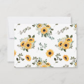 Elegante Zonnebloem Sage Green Wedding RSVP Kaart (Achterkant)