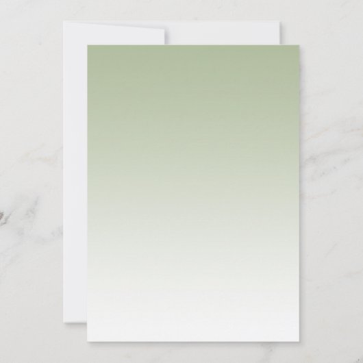 Elegante Zonnebloem Sage Groene Zomer Bruiloft Kaart (Achterkant)