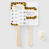 Elegante zonnebloemen boeket bruiloft programma handwaaier (Voorkant en achterkant)