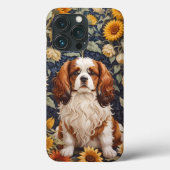 Elegante zonnebloemen Cavalier King Charles Spanie Case-Mate iPhone Case (Achterkant)