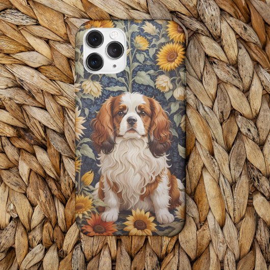 Elegante zonnebloemen Cavalier King Charles Spanie Case-Mate iPhone Case