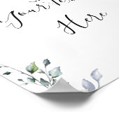 Elegante zonnebloemen Eucalyptus groen Custom Poster (Hoek)