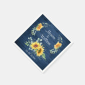 Elegante zonnebloemen Eucalyptus rustieke houten b Servet (Hoek)