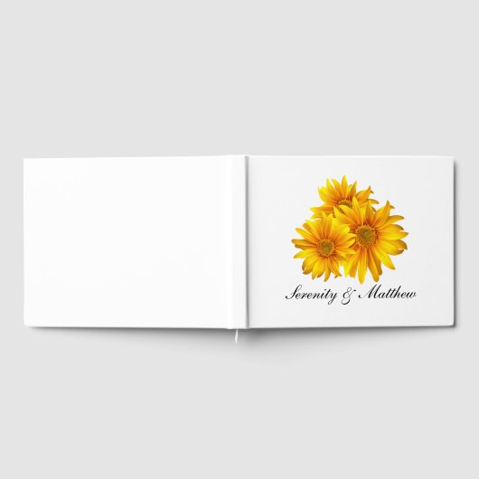 Elegante Zonnebloemen Land Gele Bloemen Bruiloft Gastenboek (Volledig)