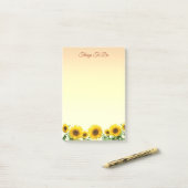 Elegante zonnebloemen post-it® notes (Op bureau)