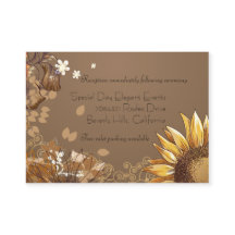 Elegante Zonnebloemen Trouwreceptie Kaart