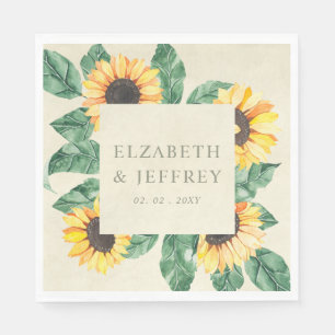 Elegante Zonnebloemen Tuin Bloemige Bruiloft Servet