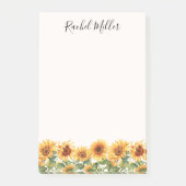 Elegante zonnebloementuin post-it® notes (Voorkant)