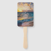 Elegante Zonsondergang Strand Zomer Bruiloft Progr Handwaaier (Achterkant)