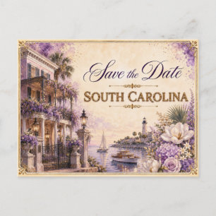 Elegante Zuid-Carolina Save the Date-huwelijksuitn Briefkaart