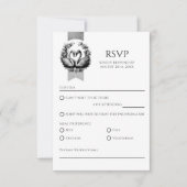 Elegante Zwaan bruiloft RSVP Kaart | Zwart & Wit (Voorkant)