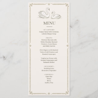 Elegante Zwaan | Oud Geld Huwelijk Menu
