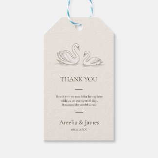 Elegante Zwaan | Oude Rijke Bruiloft Cadeaulabel