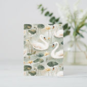 Elegante zwanen briefkaart (Staand voorkant)