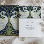 Elegante zwanen bruiloft uitnodiging Walter Crane