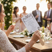 Elegante zwanen trouwprogramma waaier