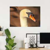 Elegante Zwanenkopportret Poster (Thuiskantoor)
