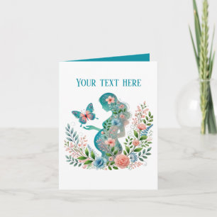 Elegante zwangere moeder tekst voor elk doel kaart