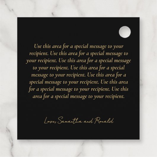 Elegante zwart en faux goud kalligrafie Dank u Bedankjes Labels (Achterkant)