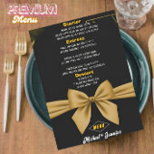 Elegante zwart en goud boog aanpasbare bruiloft menu