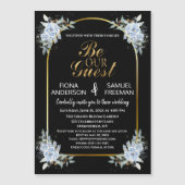 Elegante zwart en goud bruiloft magneet gunsten (Voorkant)