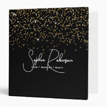 Elegante Zwart en Goud Glitter Salon Bedrijf