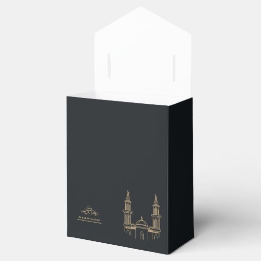 Elegante zwart en goud Ramadan Kareem geschenkdoos Bedankdoosjes (Geopend)