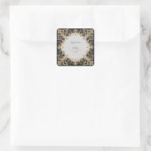Elegante zwart en goud scroll bruiloft Sticker (Tas)