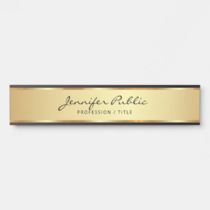 Elegante zwart en goud typografie scriptnaam deurbordje