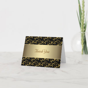 Elegante Zwart en het Goud dankt u Bedankkaart