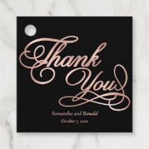 Elegante zwart en Roos gouden kalligrafie Dank u