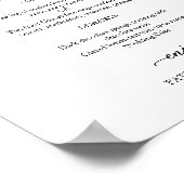 Elegante zwart en witte script bruiloftsmenu poster (Hoek)