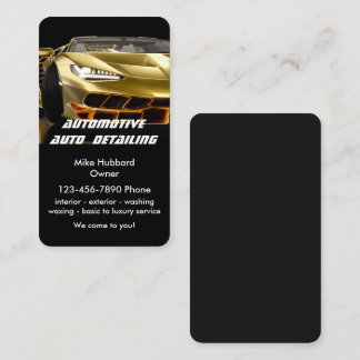 Elegante Zwart Goud Mobiele Auto Wassen Details Visitekaartje