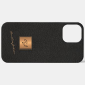 Elegante zwart goud monogrammed scriptnaam Case-Mate iPhone case (Achterkant / Rechts)