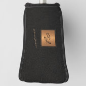 Elegante zwart goud monogrammed scriptnaam golfheadcover (Draai 90)