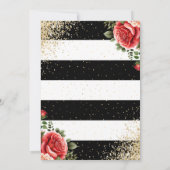 Elegante Zwart Goud Rode Roos Bloemen 30e Verjaard Kaart (Achterkant)