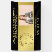 Elegante Zwart & Goud Spandoek (Verticaal)