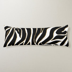 Elegante zwart goud zebra witte dierenprint lichaamskussen