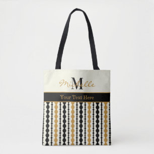 Elegante zwart-gouden Art Deco-patroon Draagtas