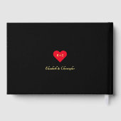 Elegante Zwart Gouden Bruiloften Jubileum Keepsake Gastenboek (Achterkant)