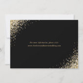 Elegante zwart gouden Confetti blos bloemenbruilof Save The Date (Achterkant)
