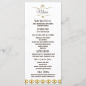 Elegante zwart gouden glitter broche bruiloft menu (Voorkant)