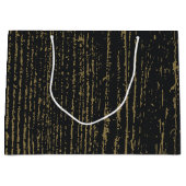 Elegante zwart gouden houtnerf groot cadeauzakje (Voorkant)