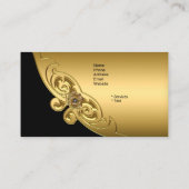 Elegante Zwart Gouden Zakelijke Visitekaart Visitekaartje (Achterkant)