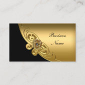 Elegante Zwart Gouden Zakelijke Visitekaart Visitekaartje (Voorkant)