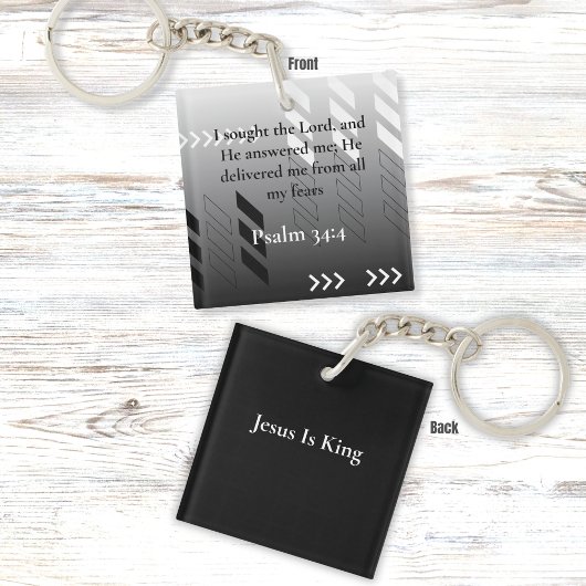 Elegante zwart-grijs Abstracte Bijbelverzen Art Sleutelhanger